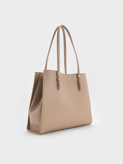 CHARLES & KEITH New / Sansa Tote Bag - Taupe