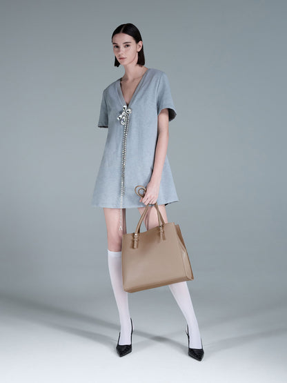 CHARLES & KEITH New / Sansa Tote Bag - Taupe
