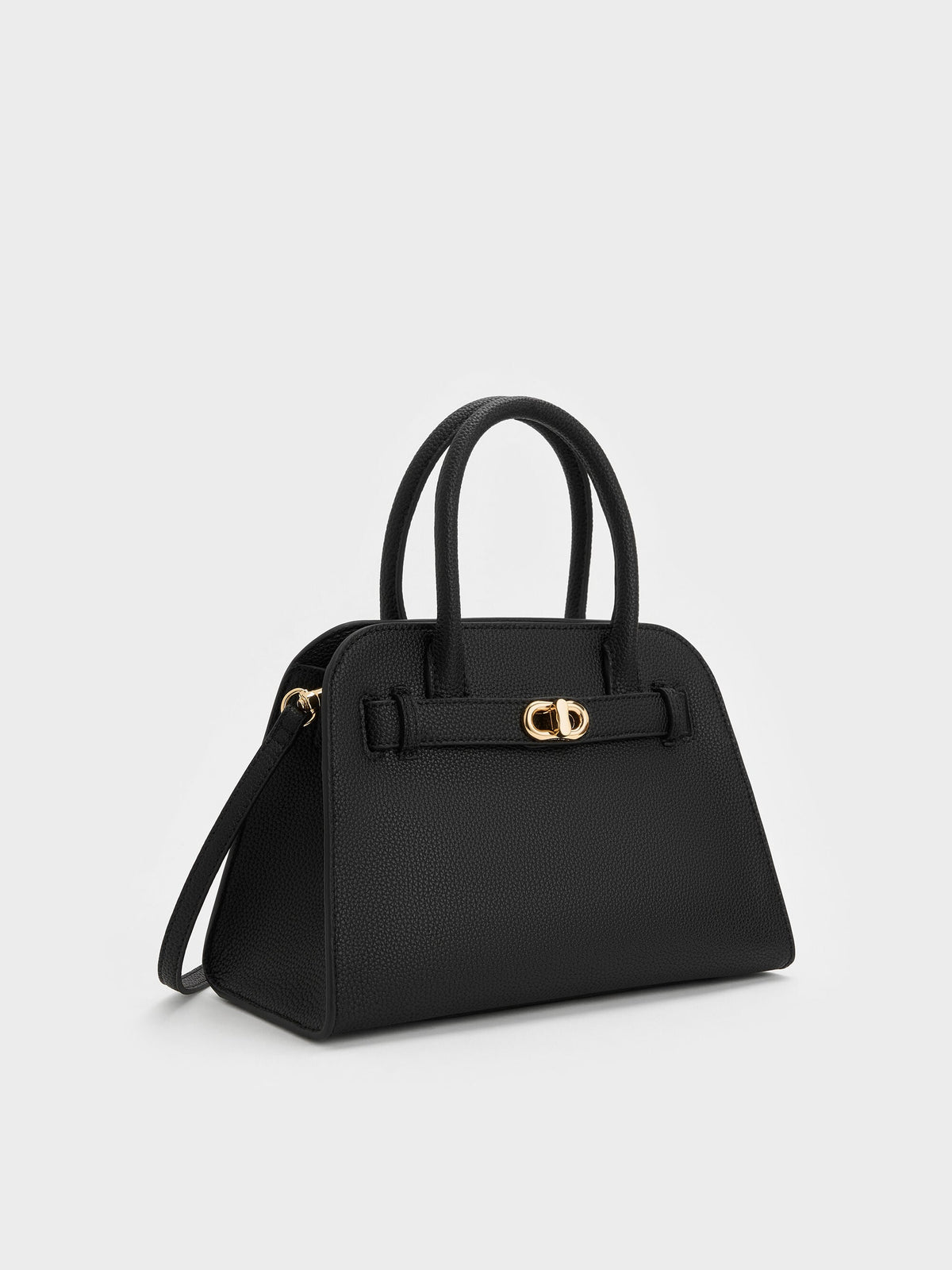 CHARLES & KEITH Trusted / Aubrielle Belted Tote Bag - Black