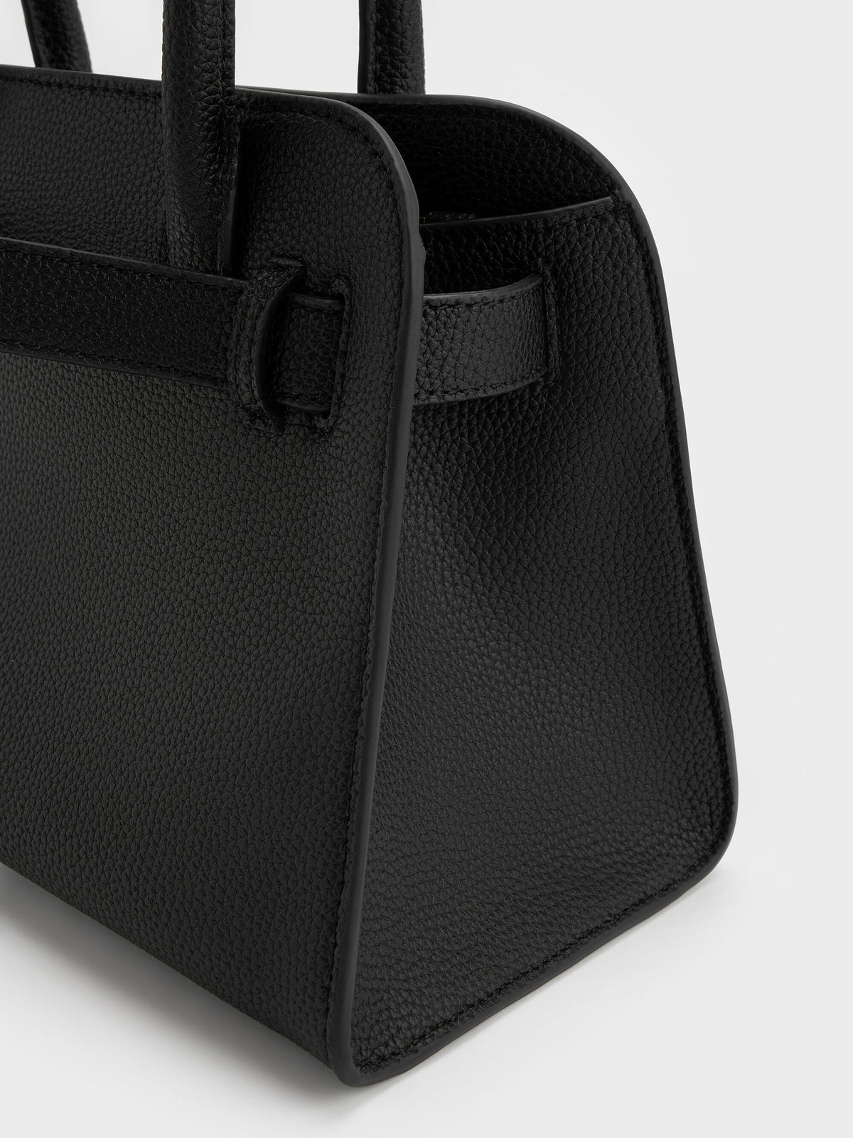 CHARLES & KEITH Trusted / Aubrielle Belted Tote Bag - Black