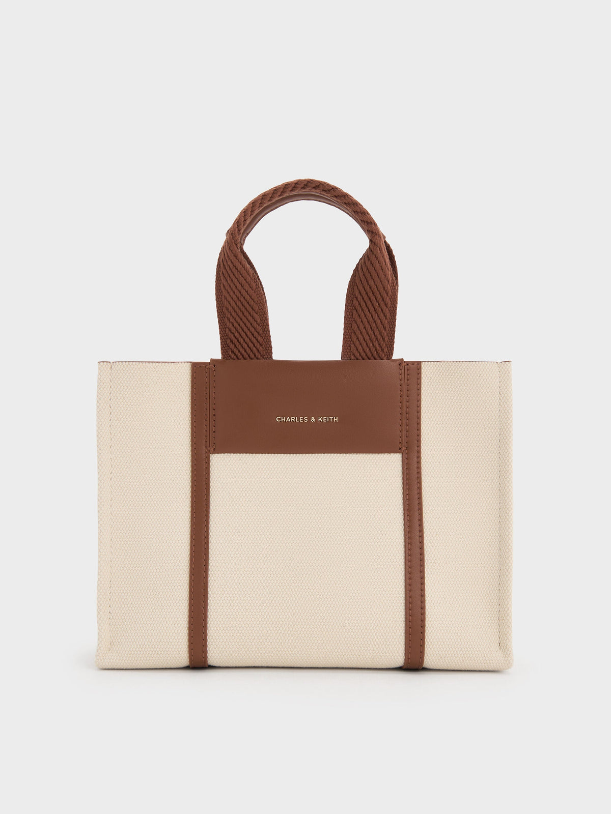 CHARLES & KEITH Recommended / Mini Shalia Canvas Tote Bag - Beige Canvas