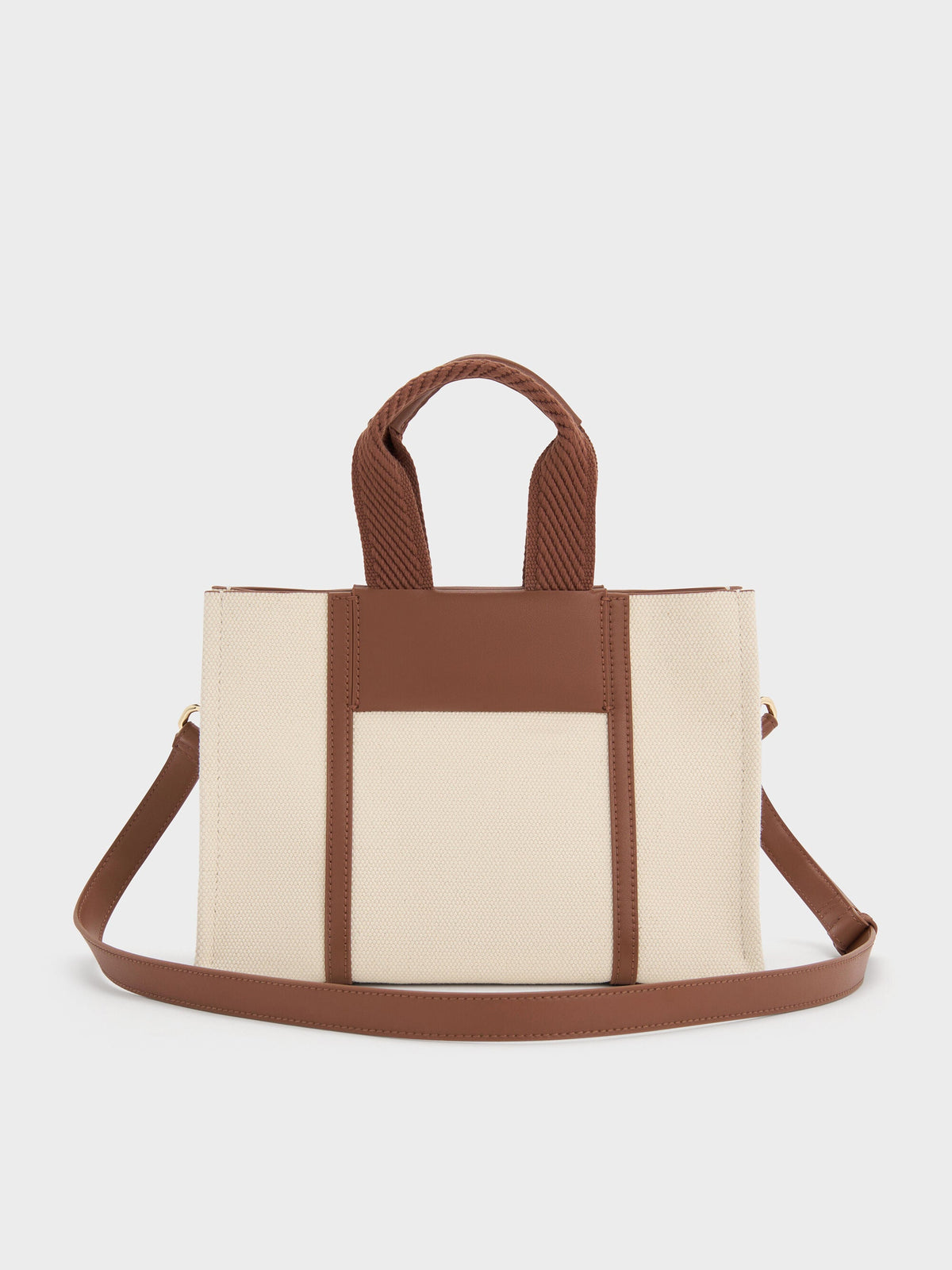 CHARLES & KEITH Recommended / Mini Shalia Canvas Tote Bag - Beige Canvas