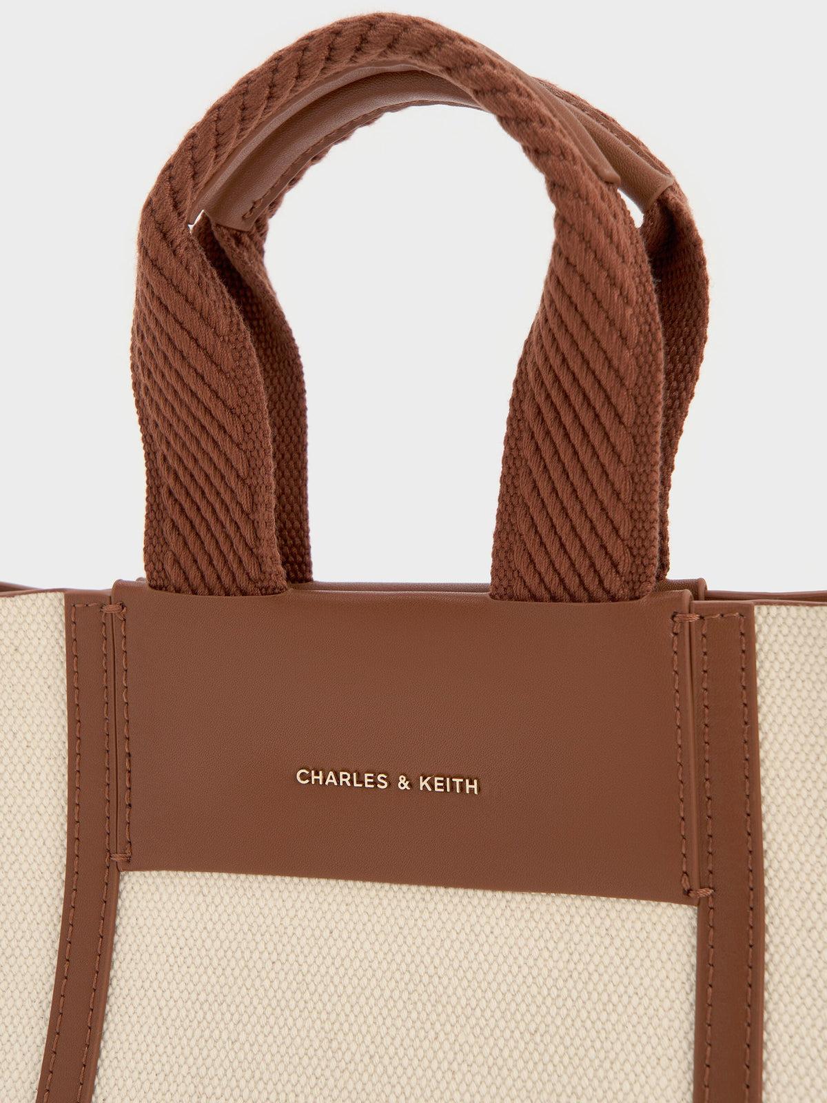CHARLES & KEITH Recommended / Mini Shalia Canvas Tote Bag - Beige Canvas