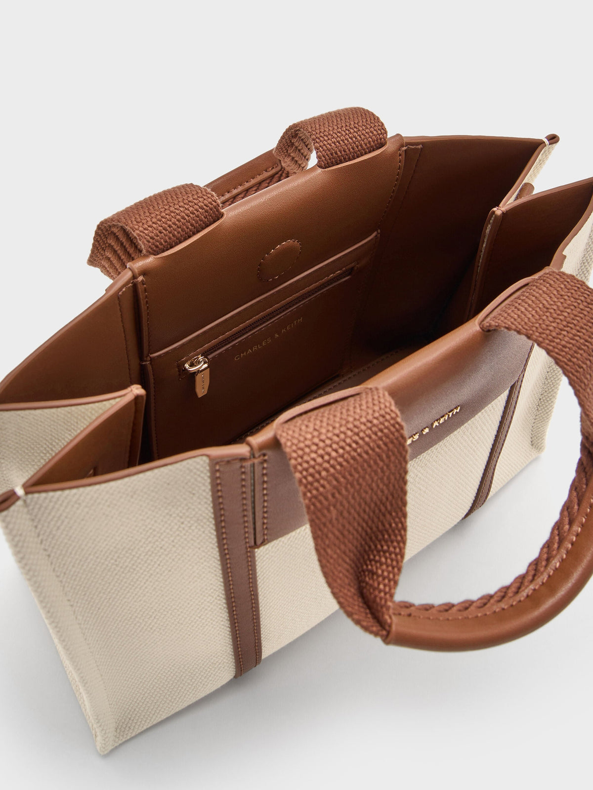 CHARLES & KEITH Recommended / Mini Shalia Canvas Tote Bag - Beige Canvas