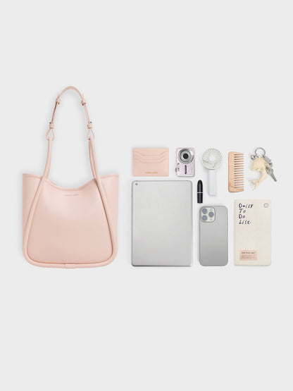 CHARLES & KEITH Featured / Mini Lyla Tubular Tote Bag - Soft Pink