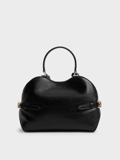 CHARLES & KEITH Customer Favorite / Delfina Chain Side-Belt Tote Bag - Noir