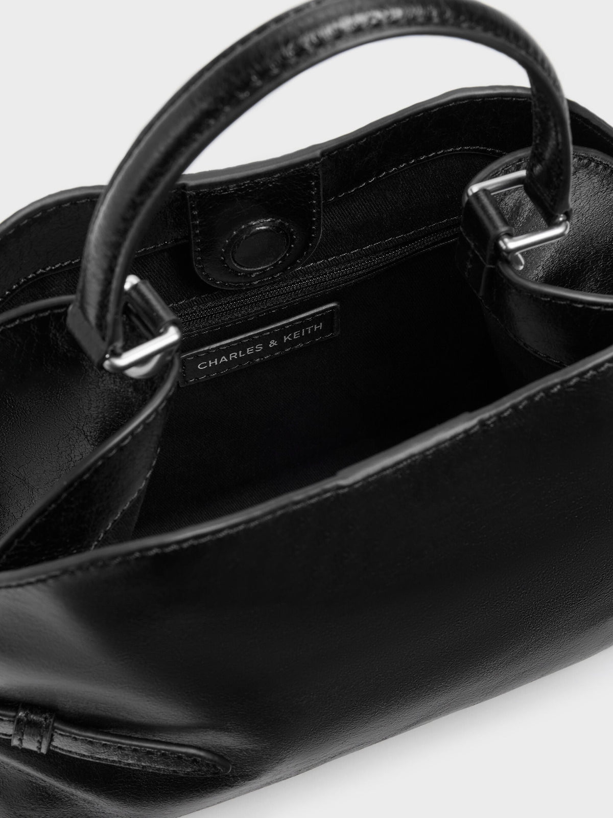 CHARLES & KEITH Customer Favorite / Delfina Chain Side-Belt Tote Bag - Noir