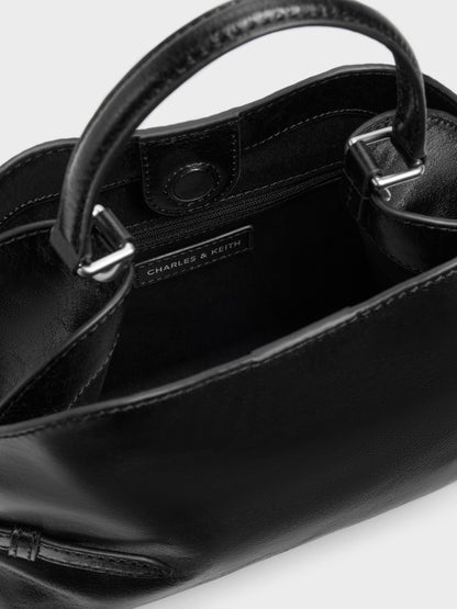 CHARLES & KEITH Customer Favorite / Delfina Chain Side-Belt Tote Bag - Noir