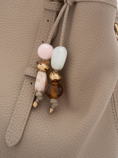 CHARLES & KEITH Discount / Baral Bead-Charm Tote Bag - Taupe