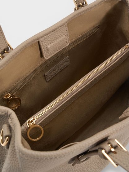 CHARLES & KEITH Discount / Baral Bead-Charm Tote Bag - Taupe