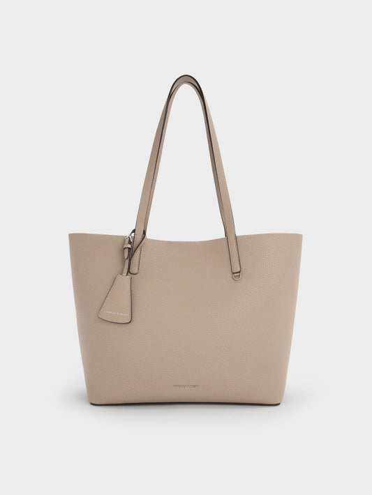 CHARLES & KEITH Best Price / Beryl Tote Bag - Taupe