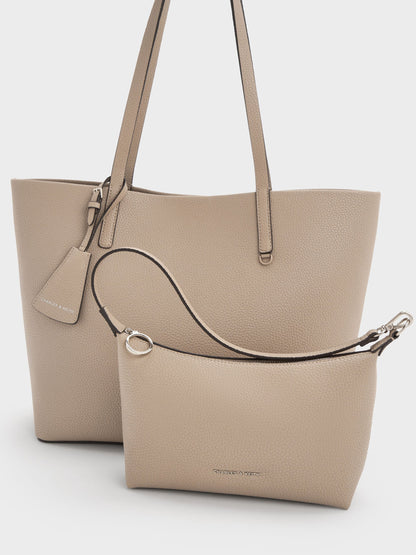 CHARLES & KEITH Best Price / Beryl Tote Bag - Taupe