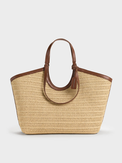 CHARLES & KEITH Best Seller / Ivette Raffia Woven Tote Bag - Multi