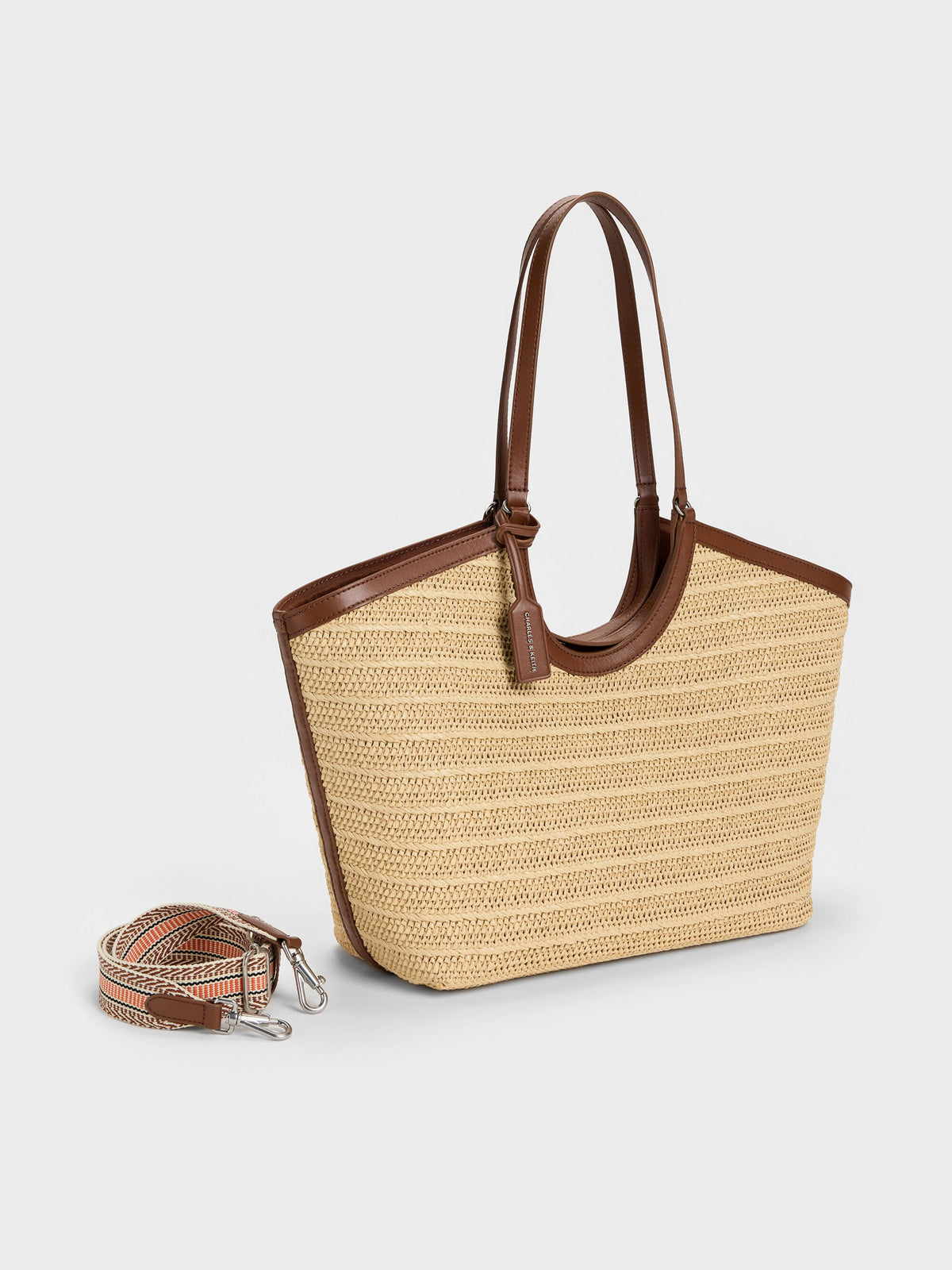 CHARLES & KEITH Best Seller / Ivette Raffia Woven Tote Bag - Multi