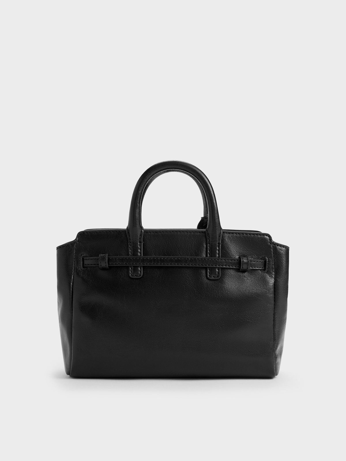 CHARLES & KEITH Hot Sale / Mini Delfina Belted Tote Bag - Noir