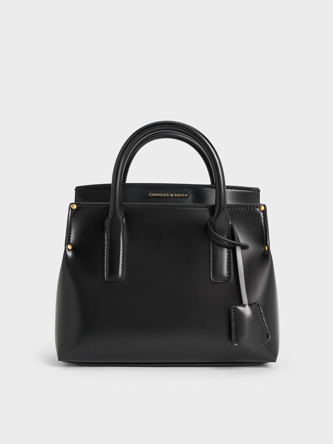 CHARLES & KEITH Recommended / Rene Structured Top Handle Bag - Black
