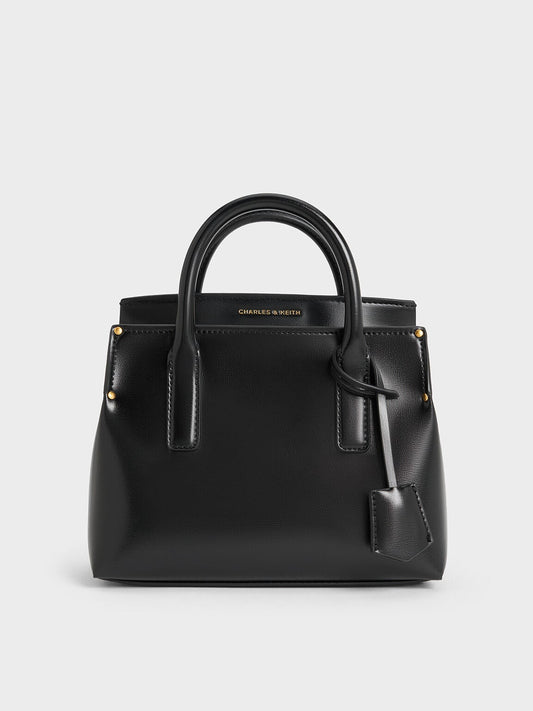 CHARLES & KEITH Recommended / Rene Structured Top Handle Bag - Black
