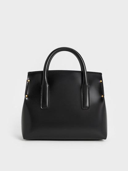 CHARLES & KEITH Recommended / Rene Structured Top Handle Bag - Black