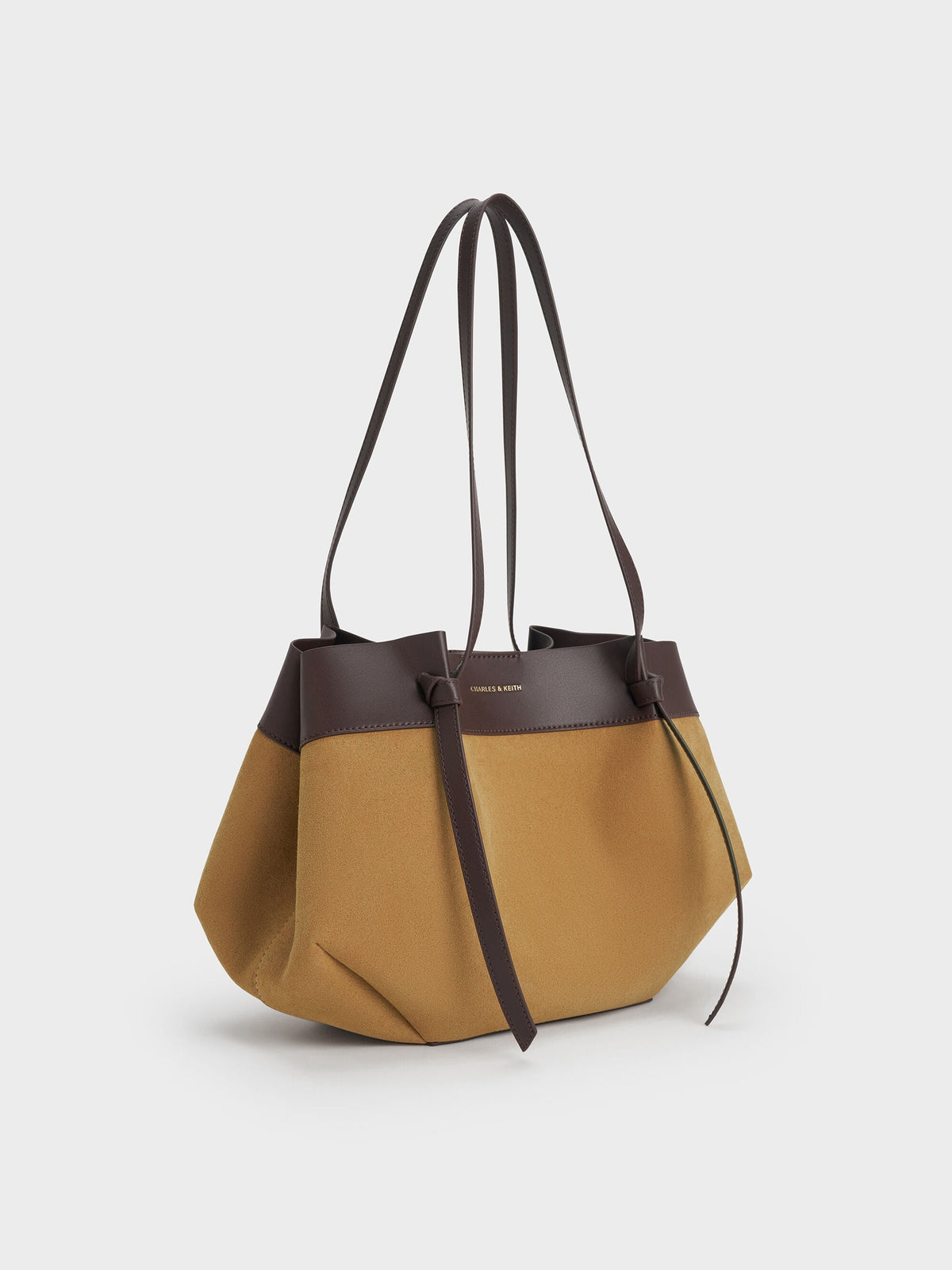 CHARLES & KEITH Discount / Calla Faux Suede Tote Bag - Sahara Sand