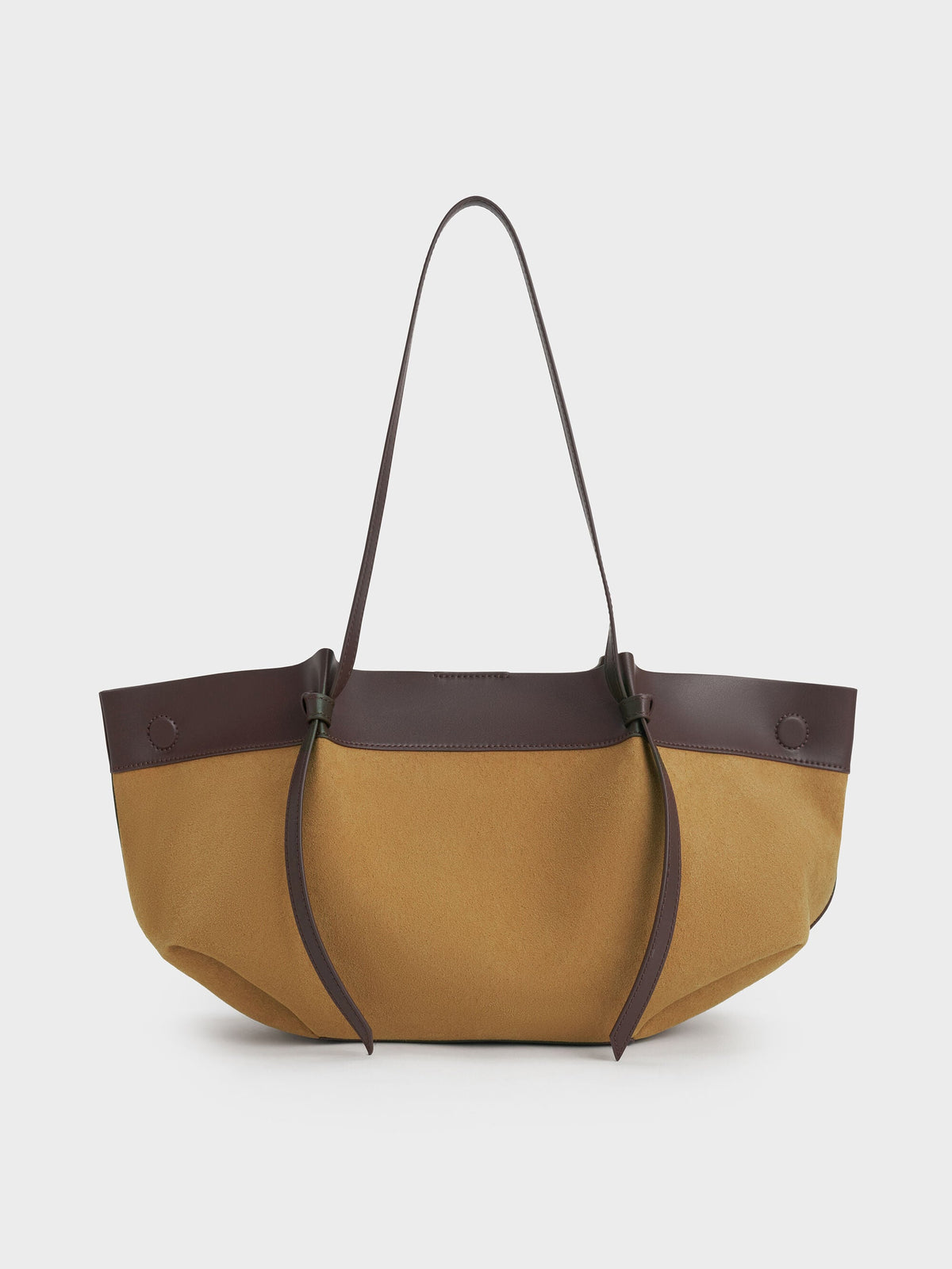 CHARLES & KEITH Discount / Calla Faux Suede Tote Bag - Sahara Sand