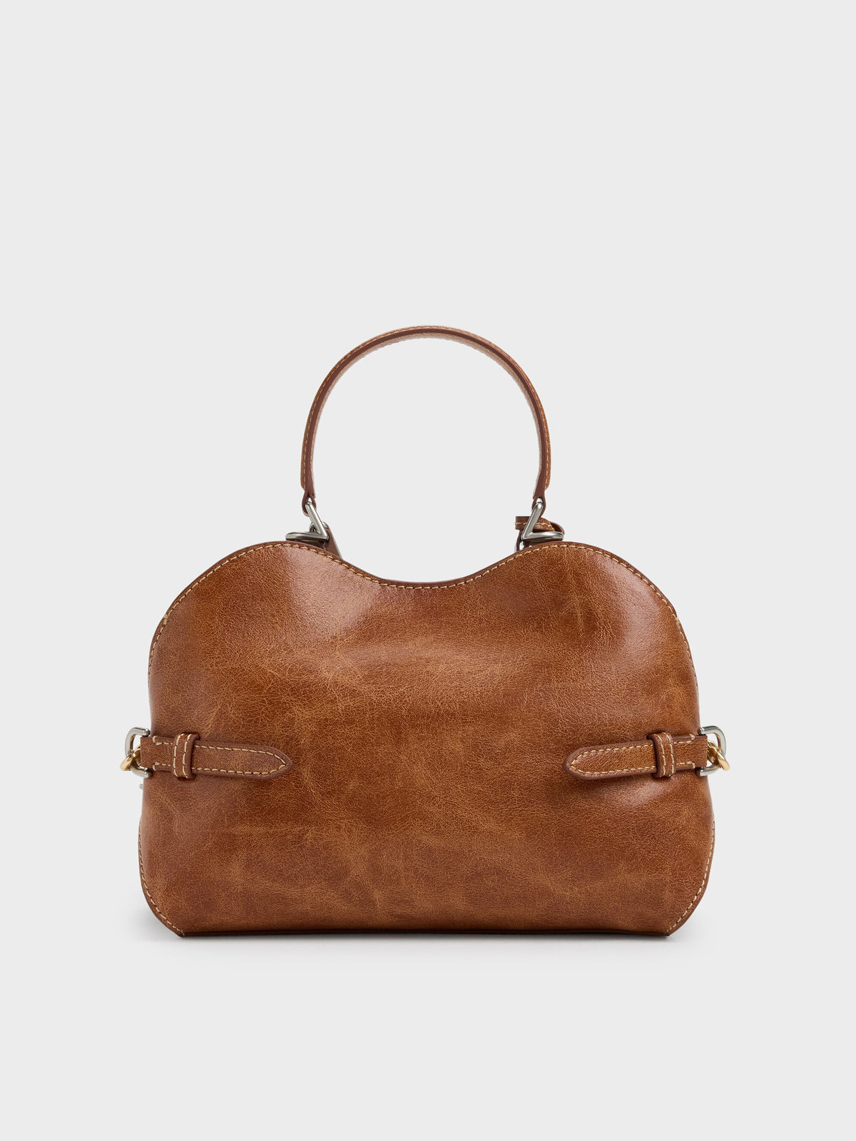 CHARLES & KEITH Quality / Delfina Chain Side-Belt Tote Bag - Distressed Tan