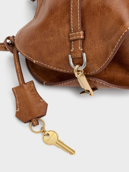 CHARLES & KEITH Quality / Delfina Chain Side-Belt Tote Bag - Distressed Tan
