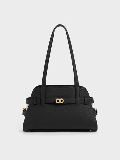 CHARLES & KEITH Quality / Aubrielle Belted Shoulder Bag - Black