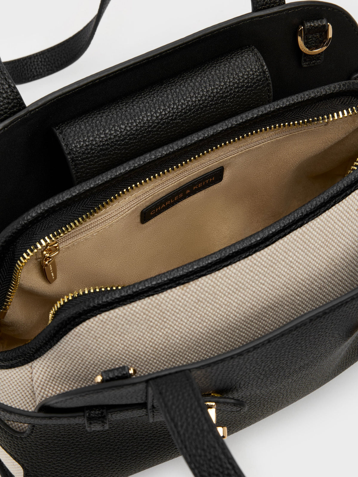 CHARLES & KEITH Quality / Aubrielle Belted Shoulder Bag - Black
