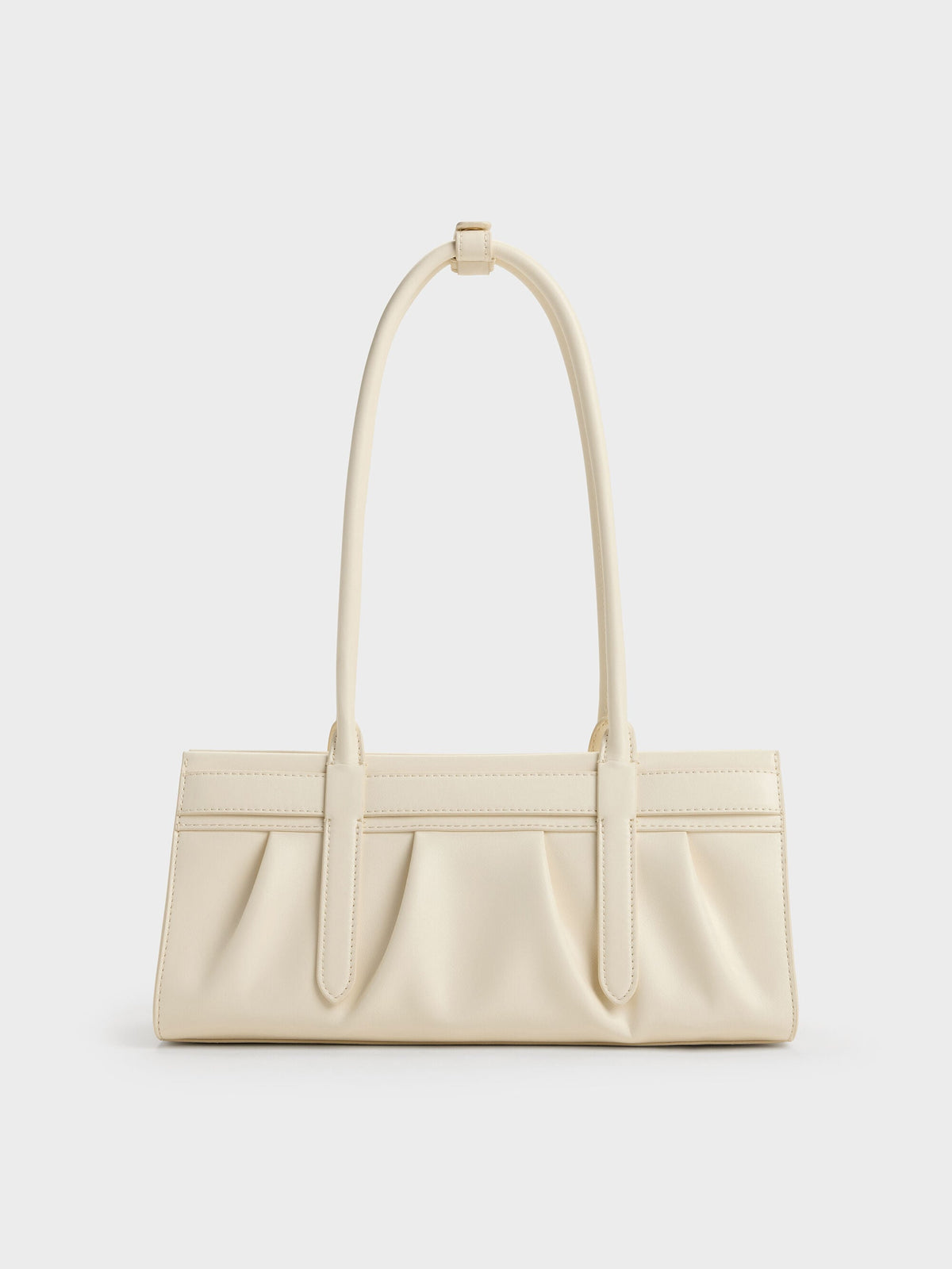 CHARLES & KEITH Exclusive / Isolde Belted Ruched Shoulder Bag - Cream