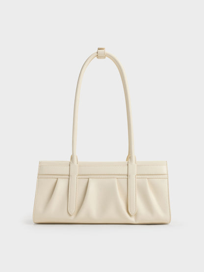 CHARLES & KEITH Exclusive / Isolde Belted Ruched Shoulder Bag - Cream