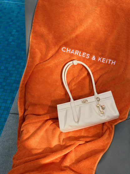 CHARLES & KEITH Exclusive / Isolde Belted Ruched Shoulder Bag - Cream
