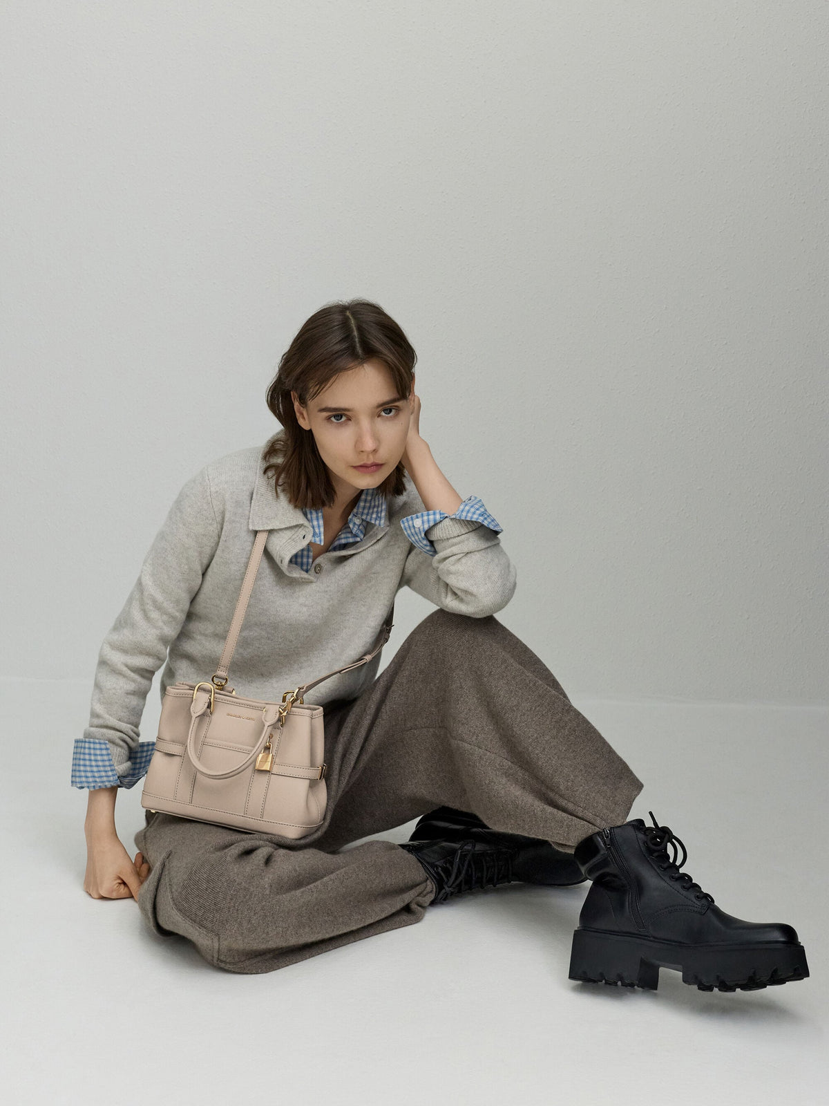 CHARLES & KEITH Popular / Mini Scottie Tote Bag - Taupe