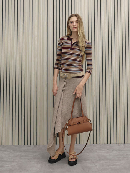 CHARLES & KEITH Recommended / Aubrielle Belted Shoulder Bag - Chocolate
