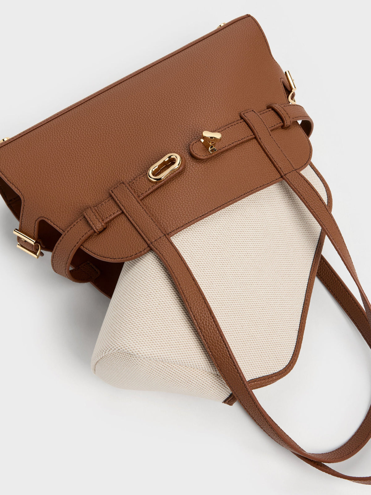 CHARLES & KEITH Recommended / Aubrielle Belted Shoulder Bag - Chocolate