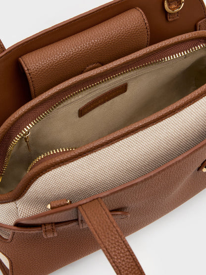 CHARLES & KEITH Recommended / Aubrielle Belted Shoulder Bag - Chocolate