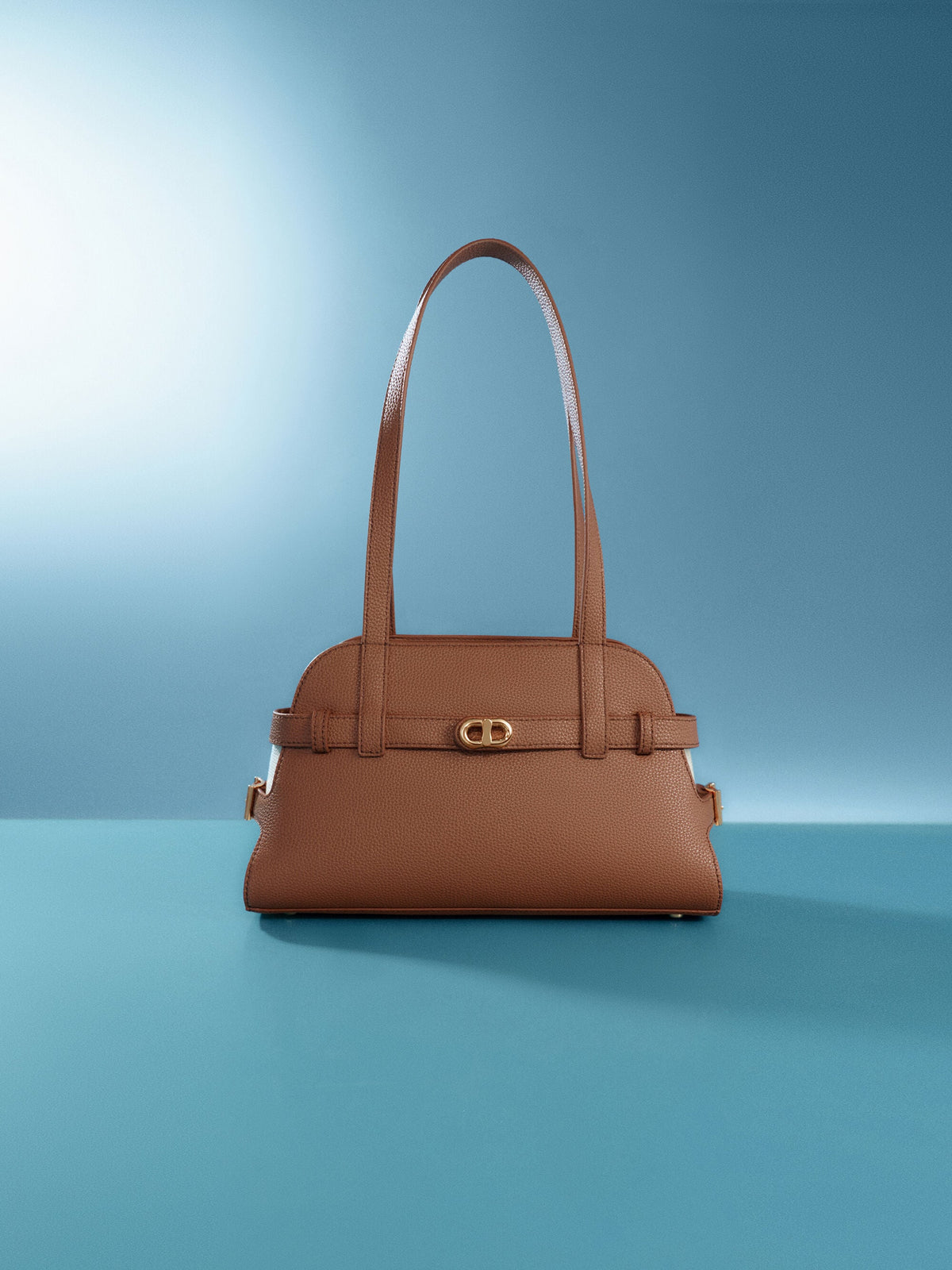 CHARLES & KEITH Recommended / Aubrielle Belted Shoulder Bag - Chocolate