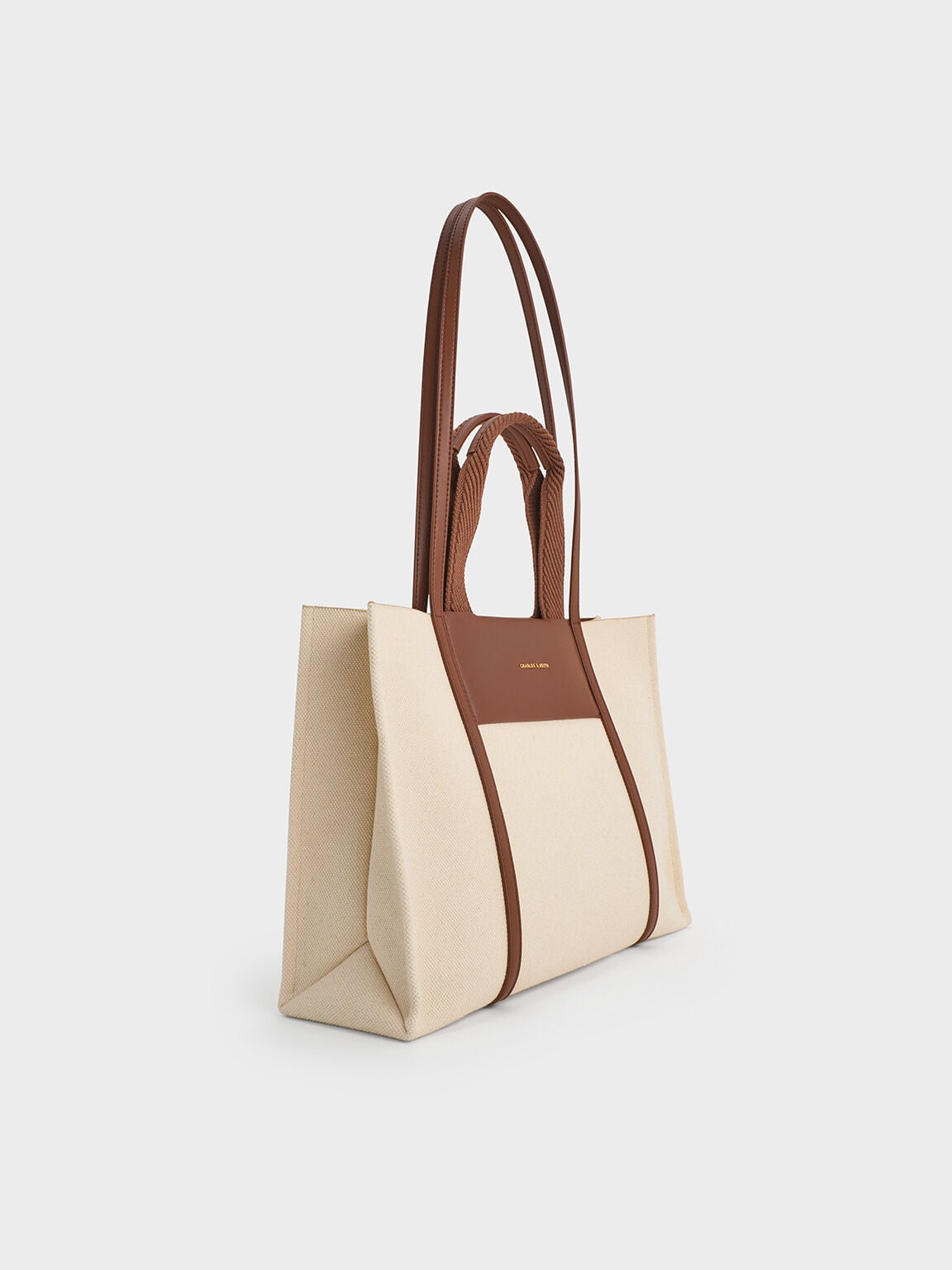 CHARLES & KEITH Discount / Shalia Canvas Tote Bag - Beige Canvas