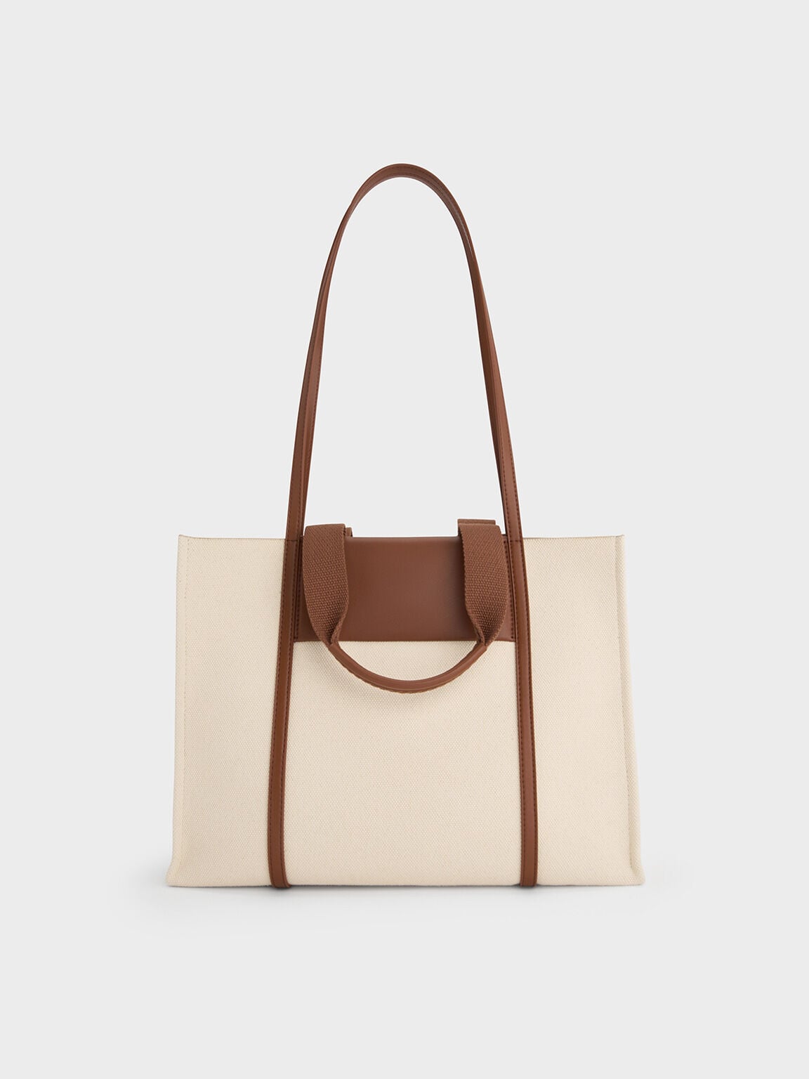 CHARLES & KEITH Discount / Shalia Canvas Tote Bag - Beige Canvas
