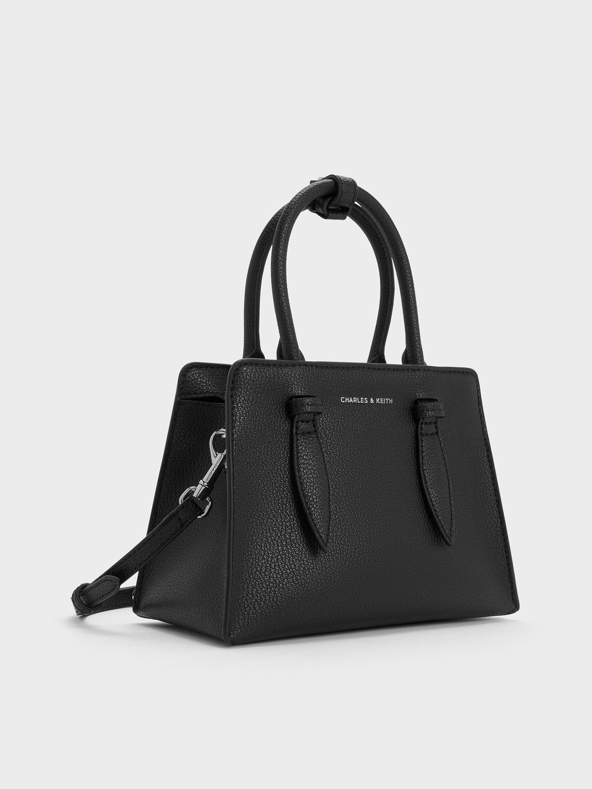 CHARLES & KEITH Top Pick / Allyn Structured Trapeze Tote Bag - Noir