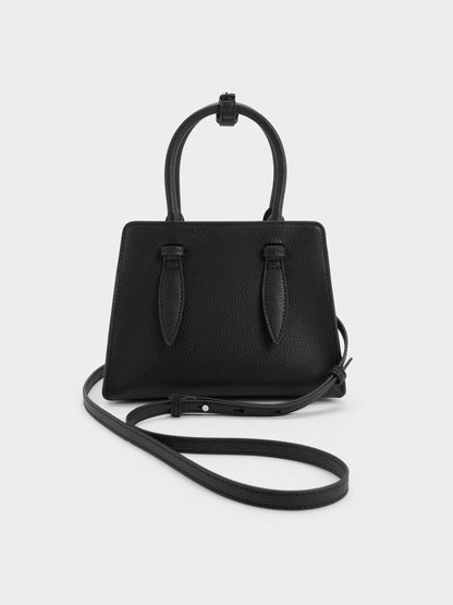 CHARLES & KEITH Top Pick / Allyn Structured Trapeze Tote Bag - Noir