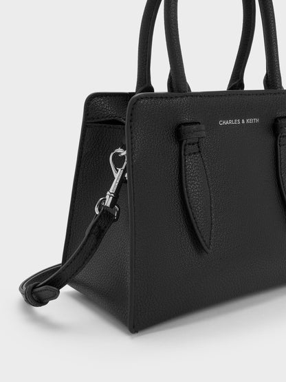 CHARLES & KEITH Top Pick / Allyn Structured Trapeze Tote Bag - Noir