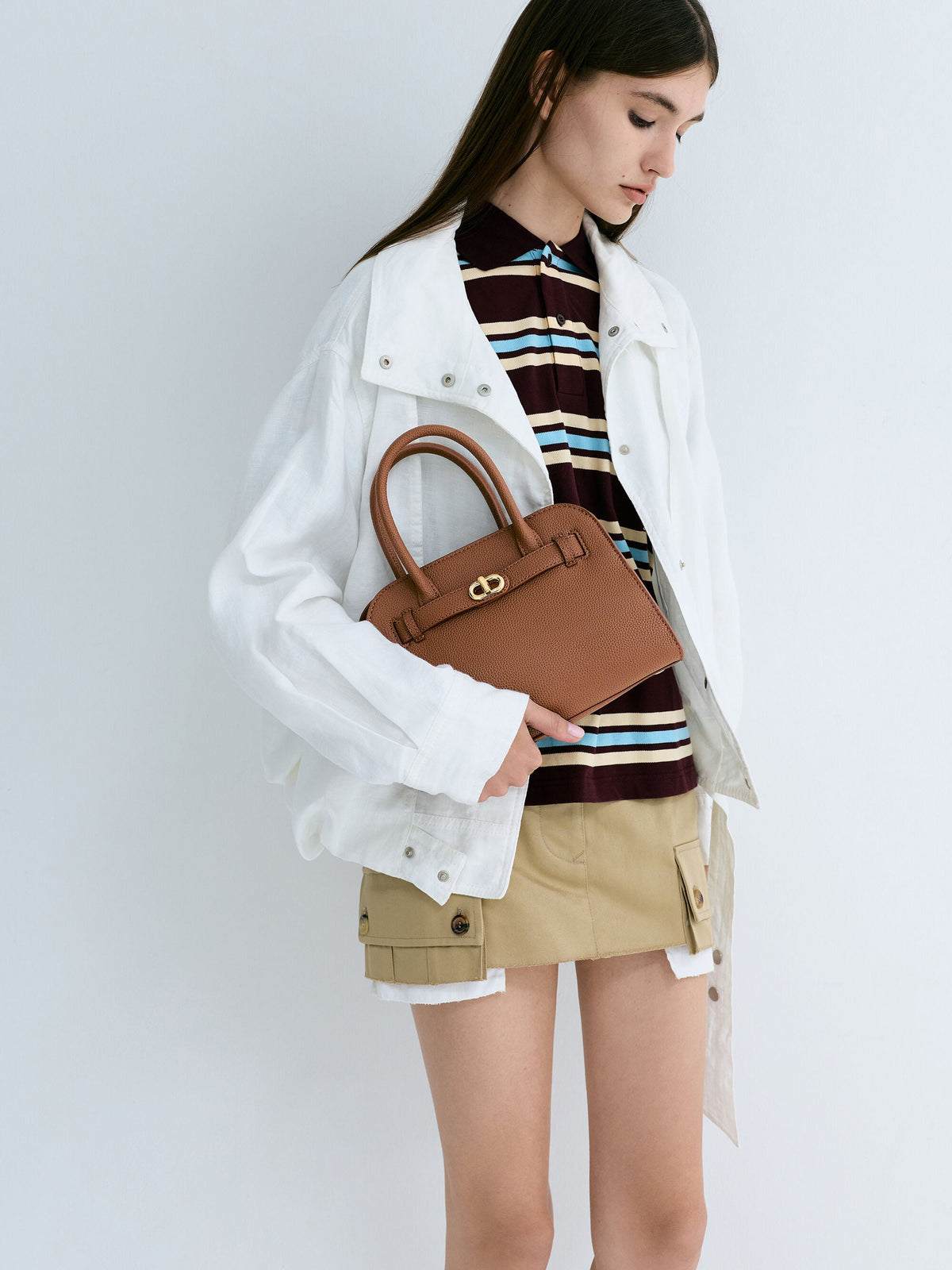 CHARLES & KEITH Best Price / Aubrielle Belted Tote Bag - Chocolate