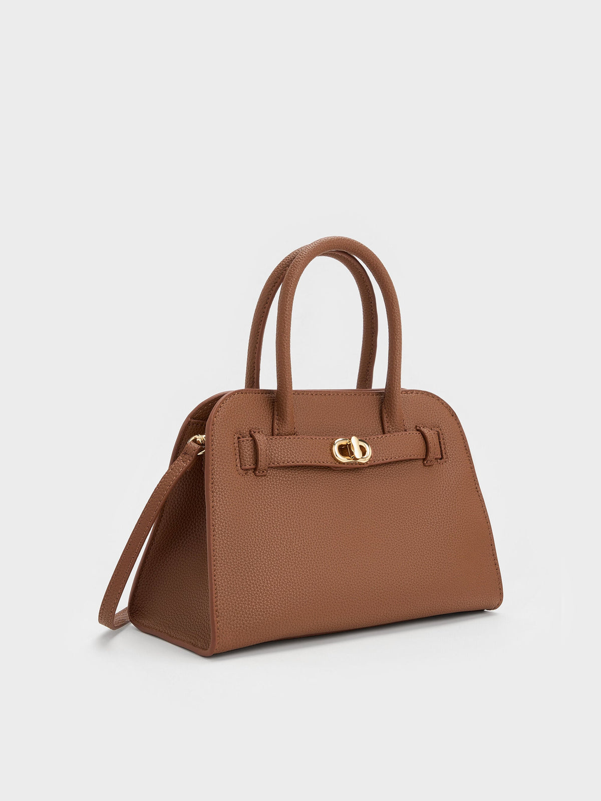 CHARLES & KEITH Best Price / Aubrielle Belted Tote Bag - Chocolate