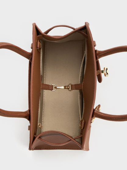 CHARLES & KEITH Best Price / Aubrielle Belted Tote Bag - Chocolate