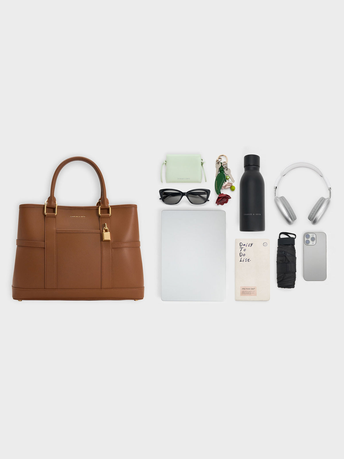 CHARLES & KEITH Sale / Scottie Tote Bag - Chocolate