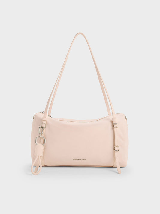 CHARLES & KEITH Customer Favorite / Levy Nylon Shoulder Bag - Soft Pink
