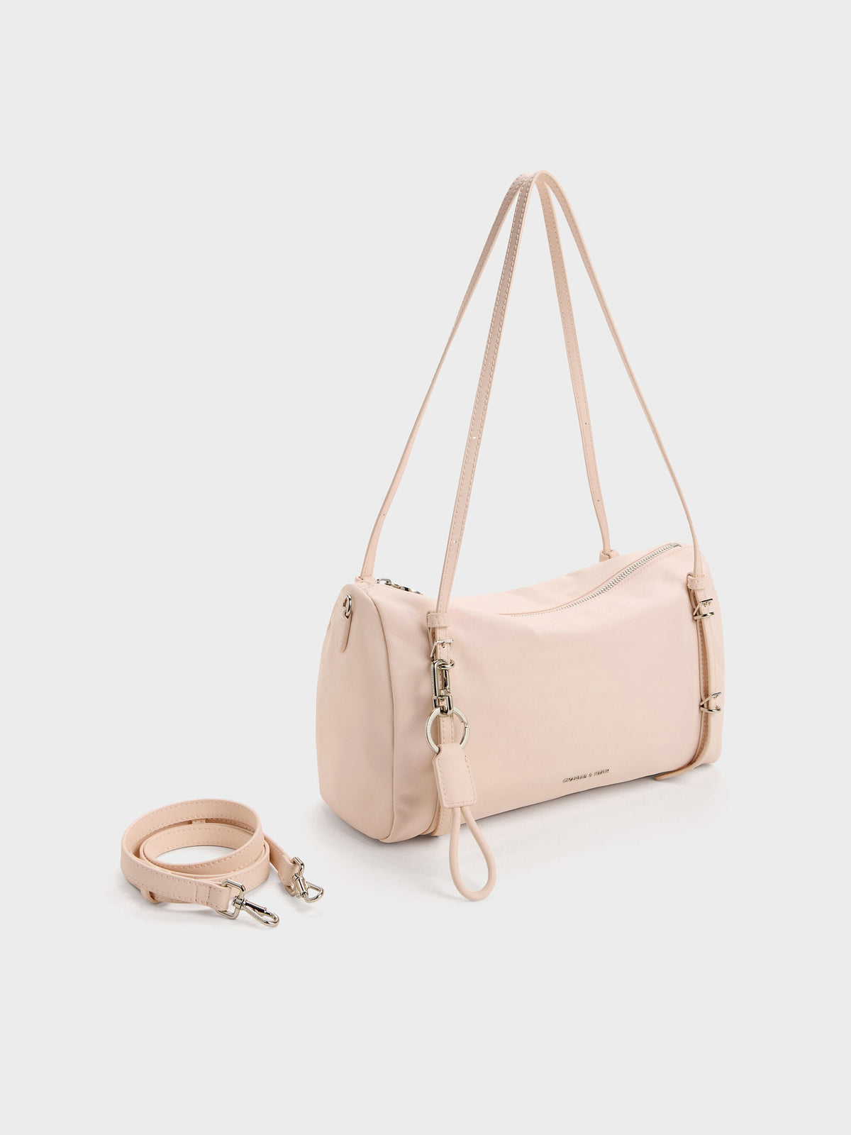CHARLES & KEITH Customer Favorite / Levy Nylon Shoulder Bag - Soft Pink