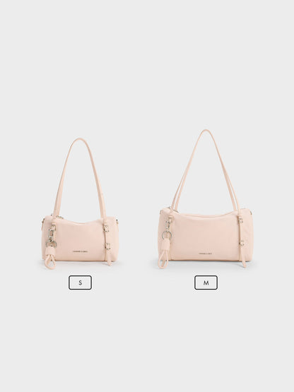 CHARLES & KEITH Customer Favorite / Levy Nylon Shoulder Bag - Soft Pink