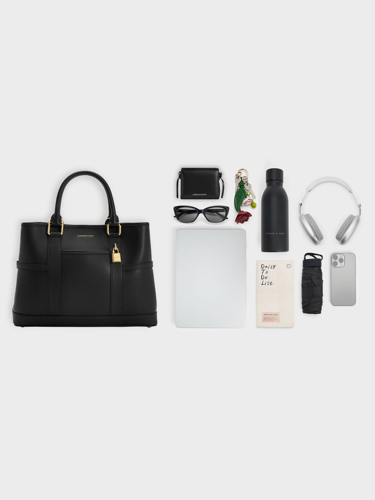 CHARLES & KEITH Trending / Scottie Tote Bag - Black