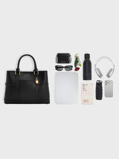 CHARLES & KEITH Trending / Scottie Tote Bag - Black